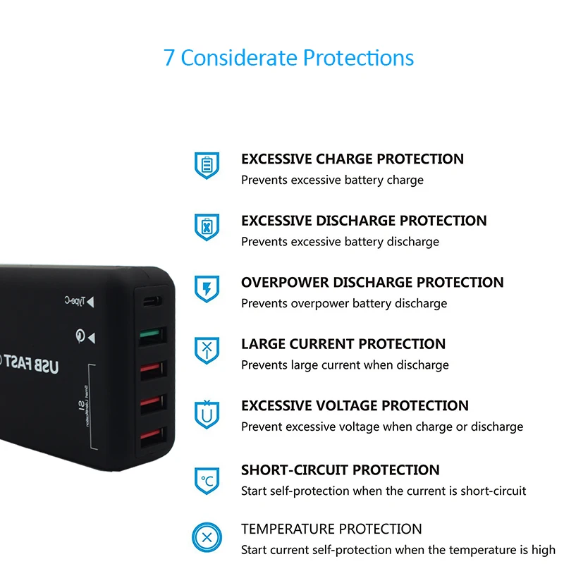 INGMAYA Quick Charge 3,0 USB зарядное устройство 5 портов 6A type C зарядная станция для iPhone iPad samsung huawei Xiaomi LG sony адаптер переменного тока