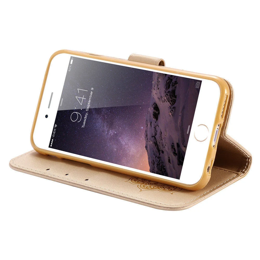 Для iphone 5 5S SE 6 6S 7 8 x кошелек кожаный флип цветок сумка цветочный колокольчик слот