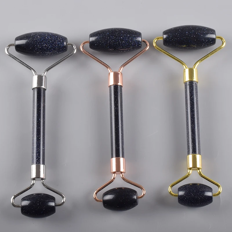 Massager Roller Face Care Tool Blue Sandstone Rollers Acupuncture Therapy Body Scraper Skin Lift Crystal Stone Healing self