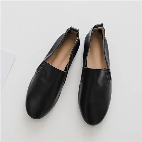 black 3 цвета; Размеры 33-40; женские балетки из натуральной кожи без шнуровки; фирменный дизайн; эспадрильи для отдыха; Мягкие Мокасины; балетки на плоской подошве - Цвет: black