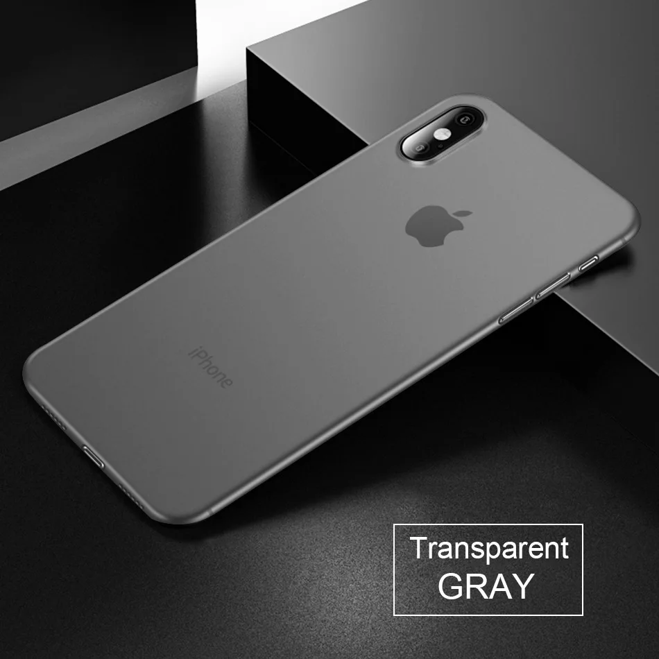 Gray Роскошный ударопрочный Ультратонкий чехол 0,22 мм для IPhone 7 6 6s 8 Plus, мягкий чехол для IPhone X XS Max XR, силиконовый чехол для телефона - Цвет: Gray