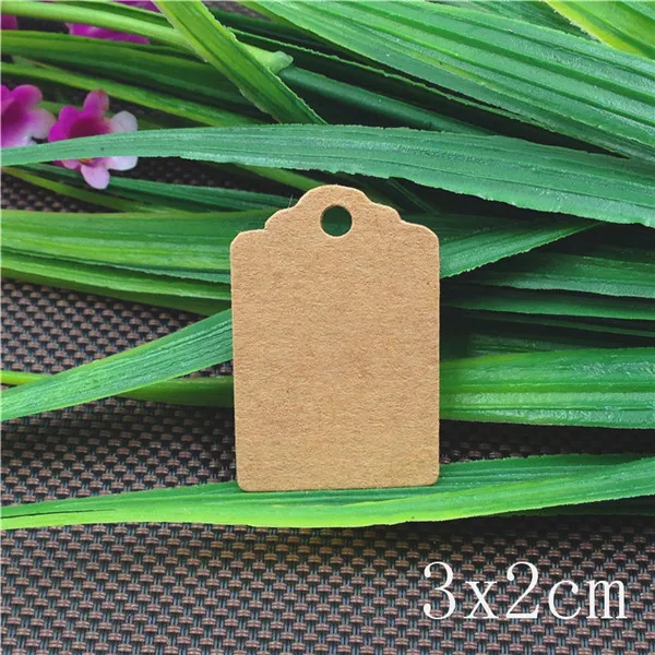 brown 3x2 см Цвет ценники ручной работы Подарочные Метки DIY Бумага для поделок в стиле ретро карточки, ярлыки для одежды 50 шт теги для свечи/цветок - Цвет: brown
