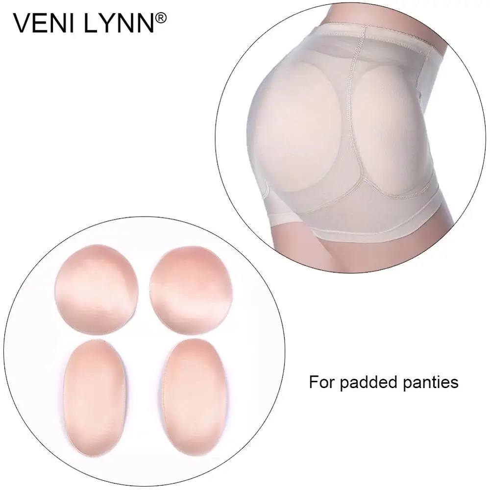 VENI LYNN, 4 шт., 1,5 см, пена для ягодиц и подушки для бедер, для хлопковых мягких трусиков, усилители ягодиц, вставки из губки, для женщин, пуш-ап