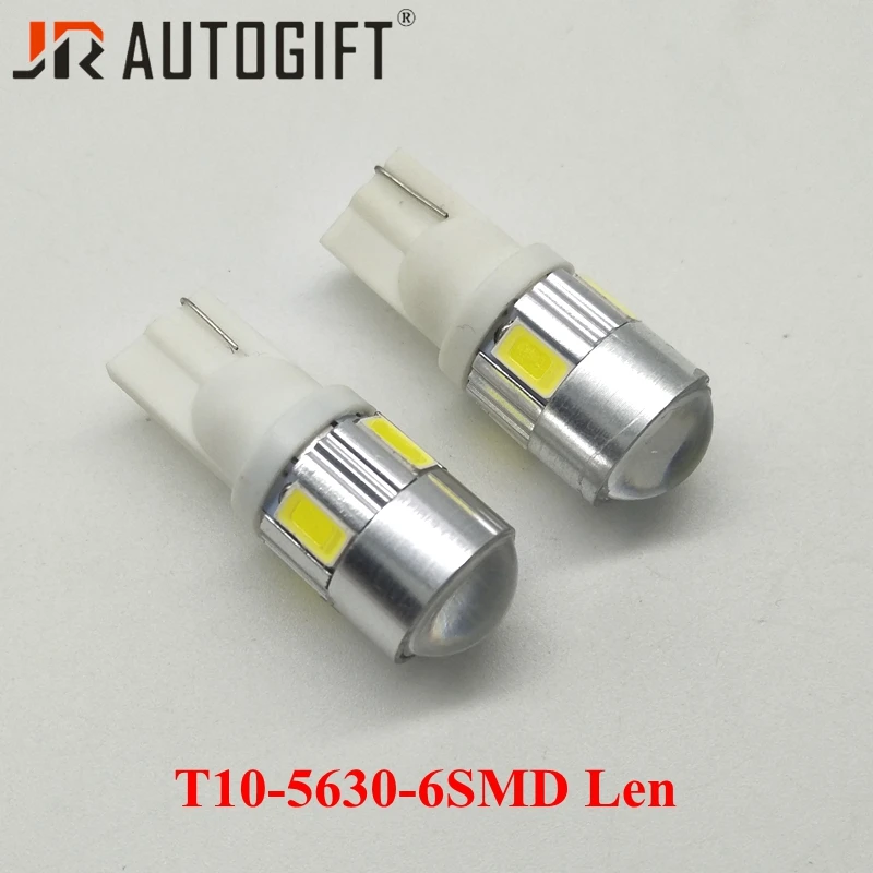 

50 шт./лот T10 5630 6SMD объектив 194 168 W5W 6LED лампа 12В 24В 360 градусов Автомобильный Стайлинг Авто Клин номерной знак света для универсального
