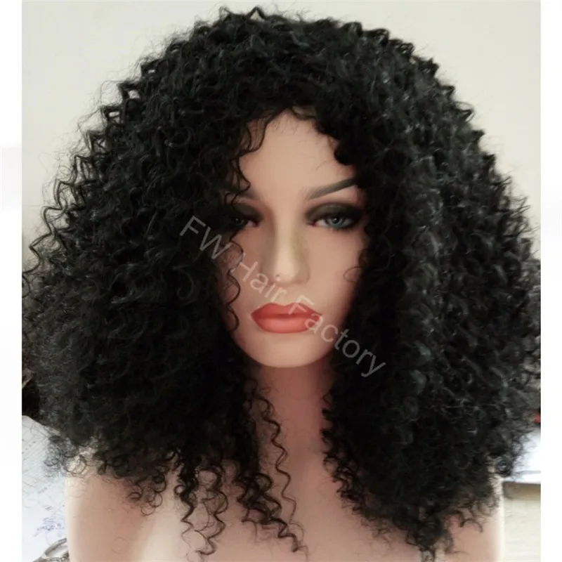 Glueless Afro Kinky Фигурные Синтетические Парики Для Чернокожих Женщин 12 ''-24''