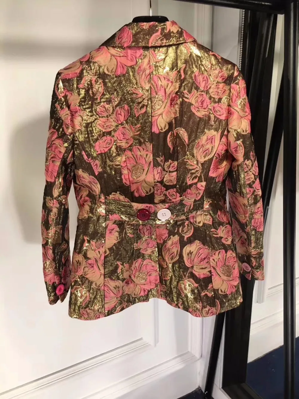 Женские Брючные костюмы 2018 супер трудоемкие брюки с золотой металлической