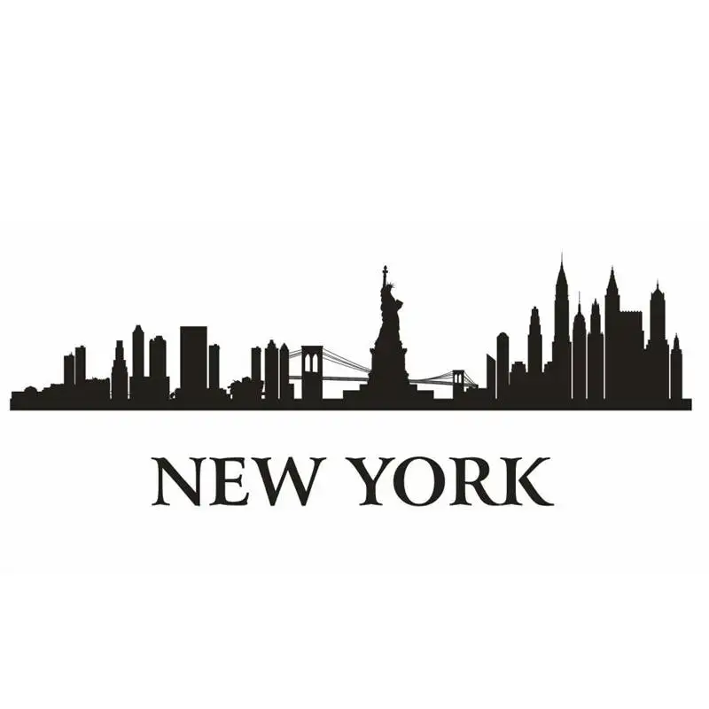 Нью Йорк наклейка Landmark Skyline настенные наклейки эскиз плакат Parede домашний декор