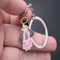 st catholic charm little cartoon angel keychain cute cartoon style jesus chain accessories ring pendant gift