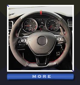 Черный кожаный руль автомобиля Обложка для Volkswagen VW Golf 7 Mk7 новые поло Jetta Passat B8 Tiguan Sharan Touran до