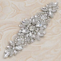 yanstar 5pcs wholesale beads rhinestone roantic appliques for sewing on wedding dress belt accessory diy bridal gown sash ys994