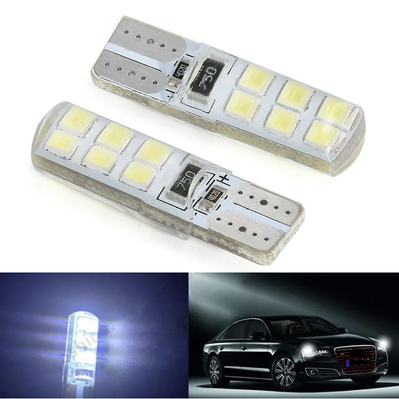 10x T10 194 W5W COB 2835 SMD 12LED автомобильный Canbus сверхъяркая лампа для номерсветильник