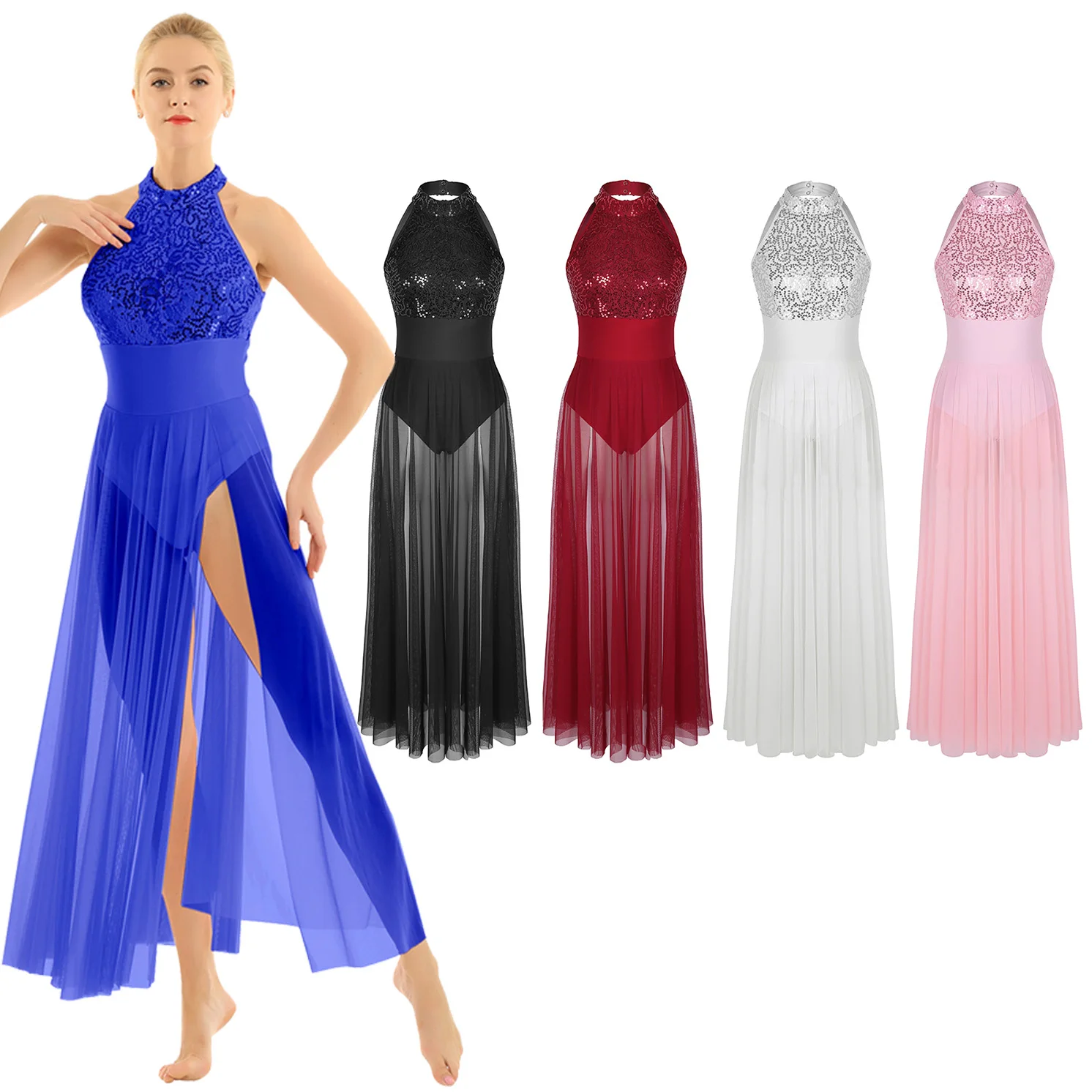 Балетное платье для взрослых ballerine femme расшитое блестками Сетчатое макси