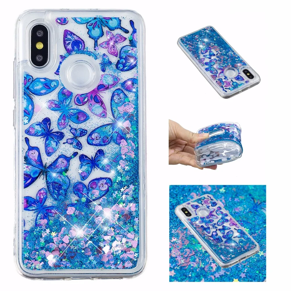Чехлы для Xiaomi Mi 8 чехол Xiaomi8 Mi8 оболочка блестящий рисунок жидкий силикон мягкие