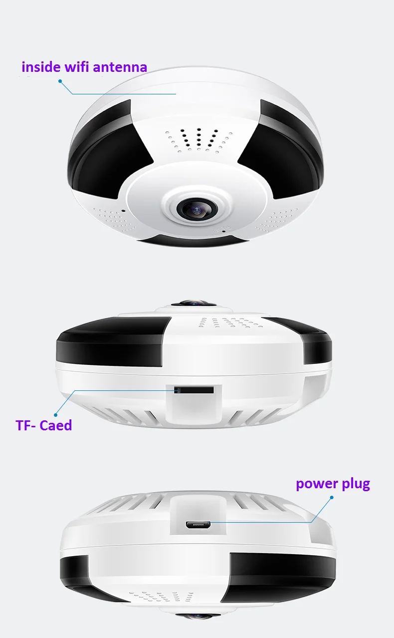 Новинка 2017 года 960 P 3D VR WI-FI IP Камера панорамного обзора 360 градусов Ночное видение