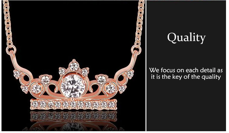 2015 RaN brand fine jewelry Crown Crystal Diamond valentine's day necklace white stone gemstone pendant | Украшения и