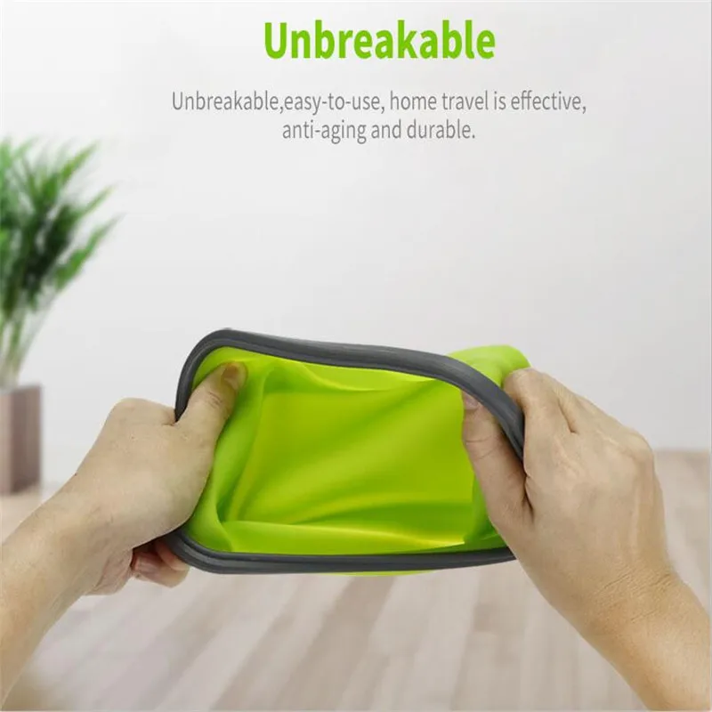 Mrosaa Силиконовый складной бенто ланч кейс портативный Ланчбокс столовая посуда