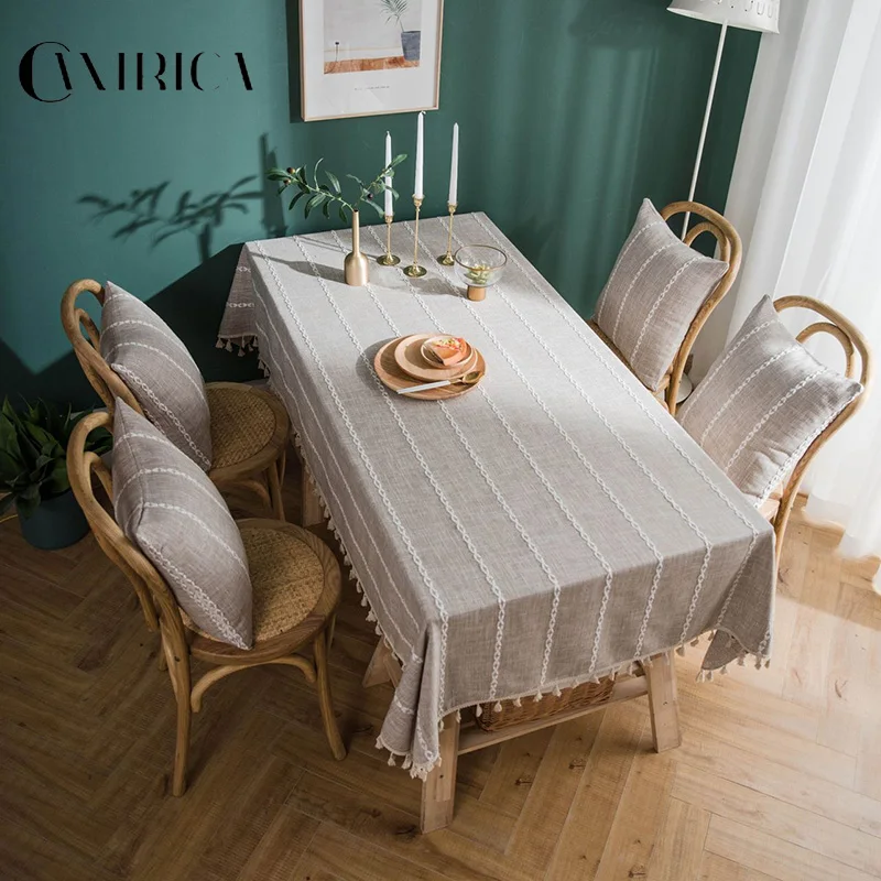 Скатерть CANIRICA прямоугольная Льняная скатерть для кухонного гардероба свадебное