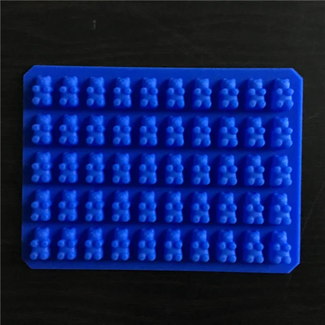 blue no straw Новые кухонные инструменты для выпечки, 1 набор, 50 полости, силиконовая форма для торта конфета, форма для льда - Цвет: blue no straw