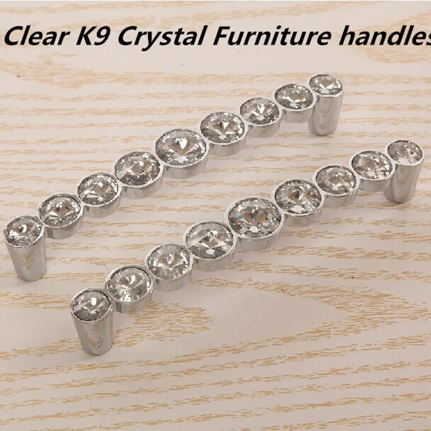 Отверстие 128 мм Высокое качество Кристальные ручки для винного шкафа K9 Хромовый