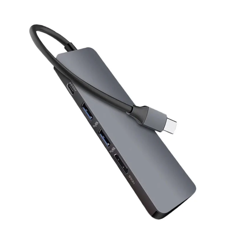 5 в 1 конвертер с портом Ethernet Type C на гигабитный + концентратор HDMI 4K PD для ПК ТВ