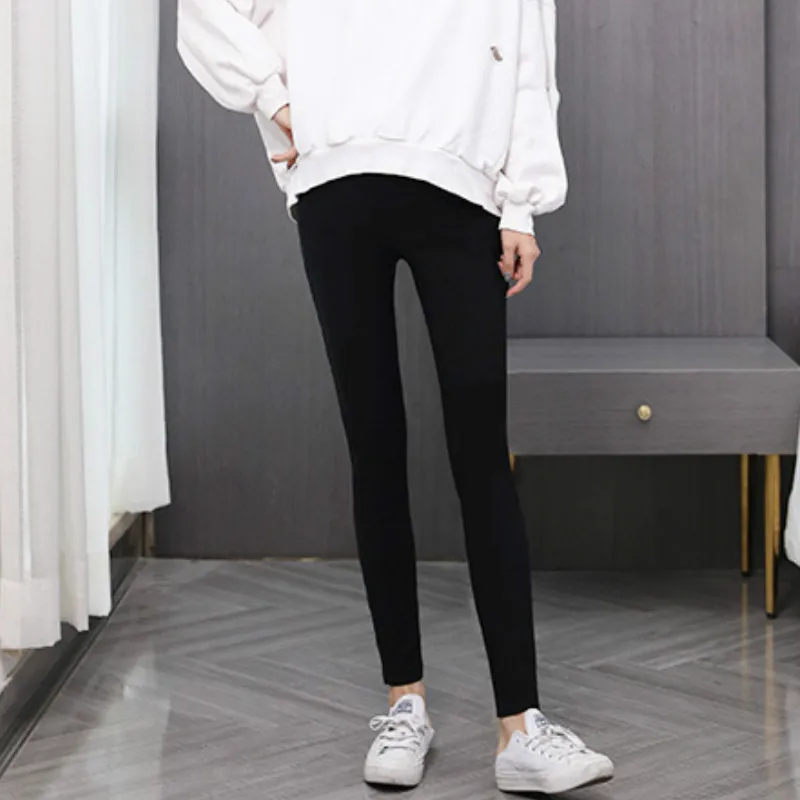 Pregnant Women Pencil Pants Black Plus Size Stomach Lift Pregnancy Thick Winter Maternity Trousers Casual Clothes | Мать и ребенок