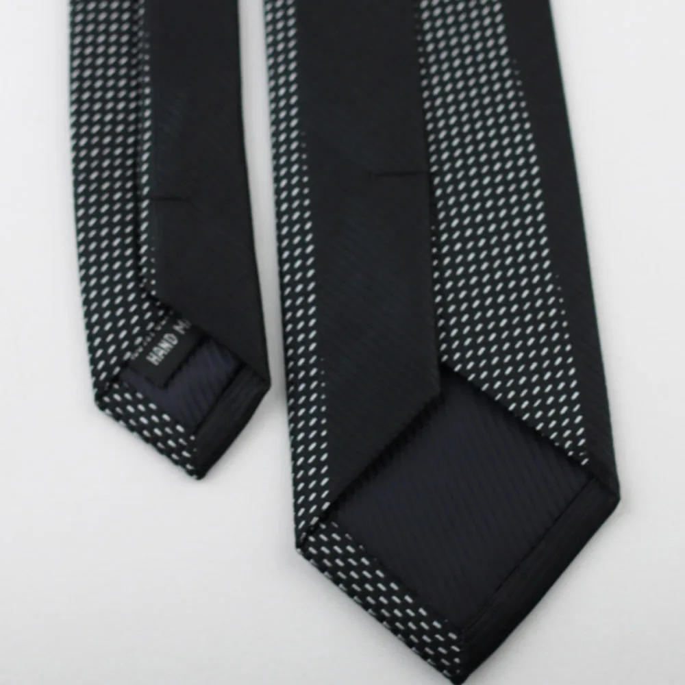 Мужской стиль новый дизайн черная половинчатая строчка галстук в полоску