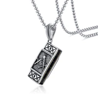 functional harmonica can play pendant for men necklace stainless steel freemason masonic punk male jewelry