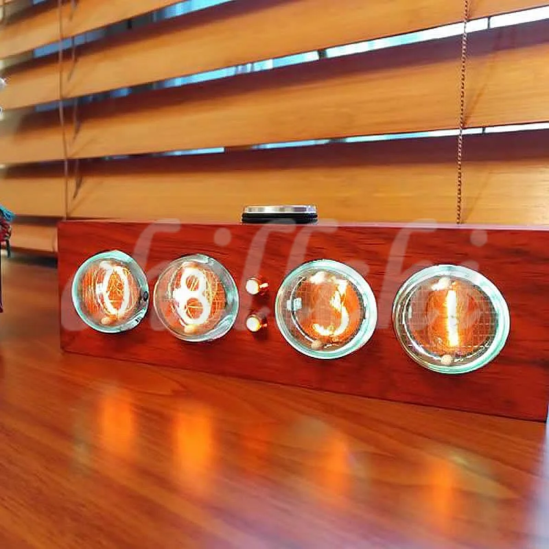 Часы NIXIE IN 4 светящиеся трубчатые часы цифровые грушевидная цепочка деревянная