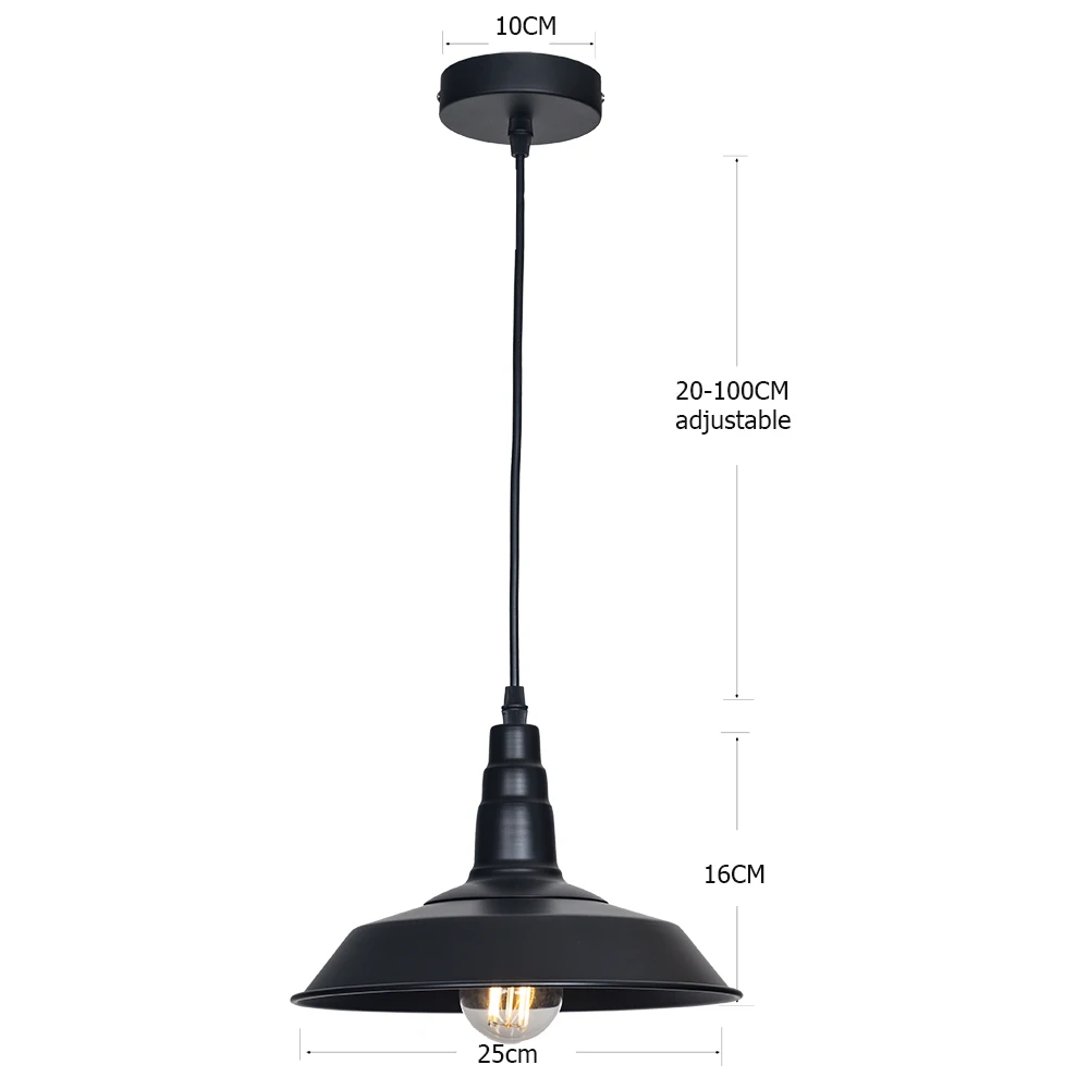 Черно-белые подвесные лампы в стиле ретро светильники лофт домашние съемные