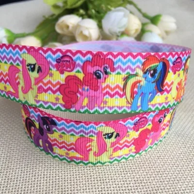 10 ярдов 1 дюйм 25 мм корсажная лента с мультяшным принтом My Little Pony атласные ленты