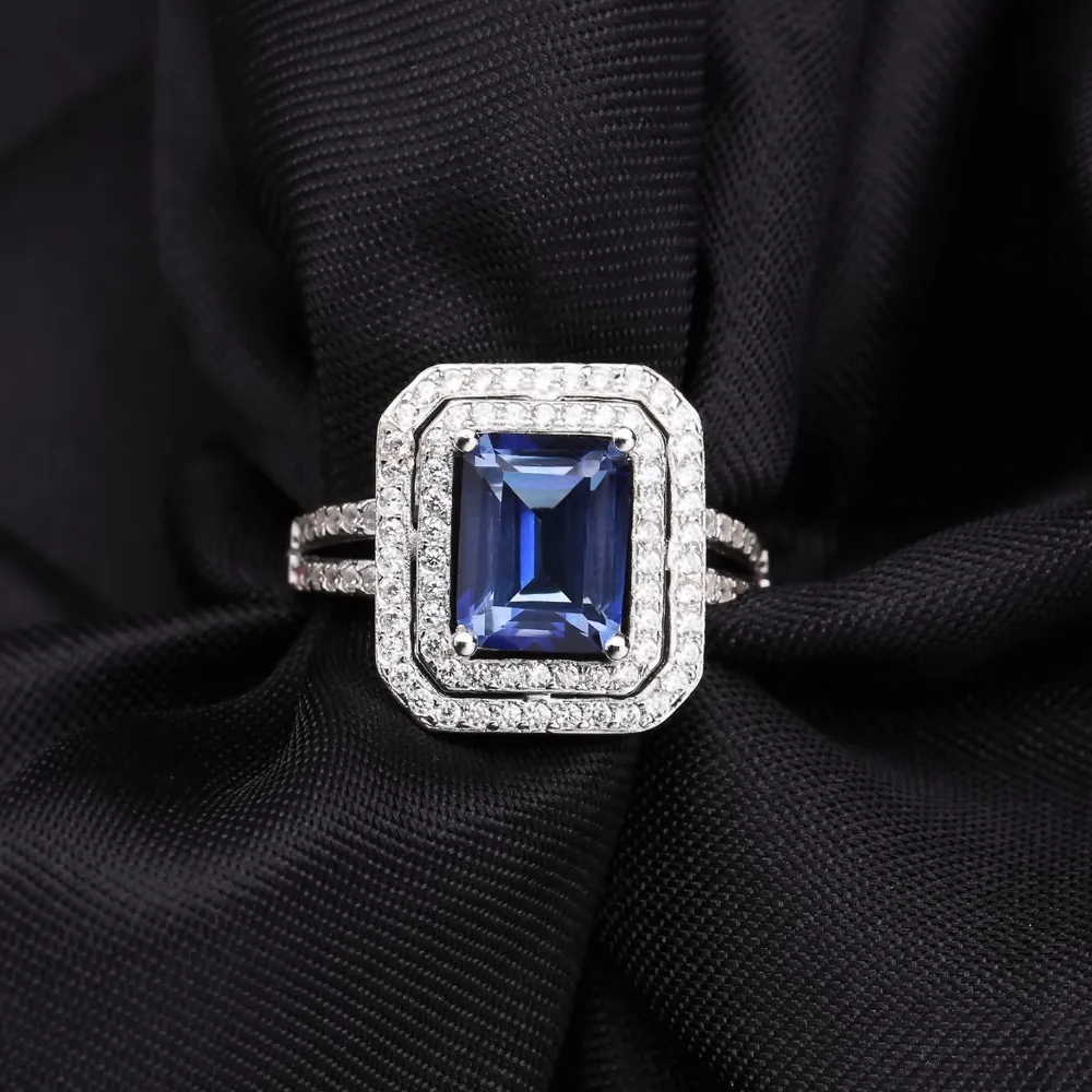 Драгоценный камень фотоэлемент серебряная прямоугольная огранка 2.05Ct