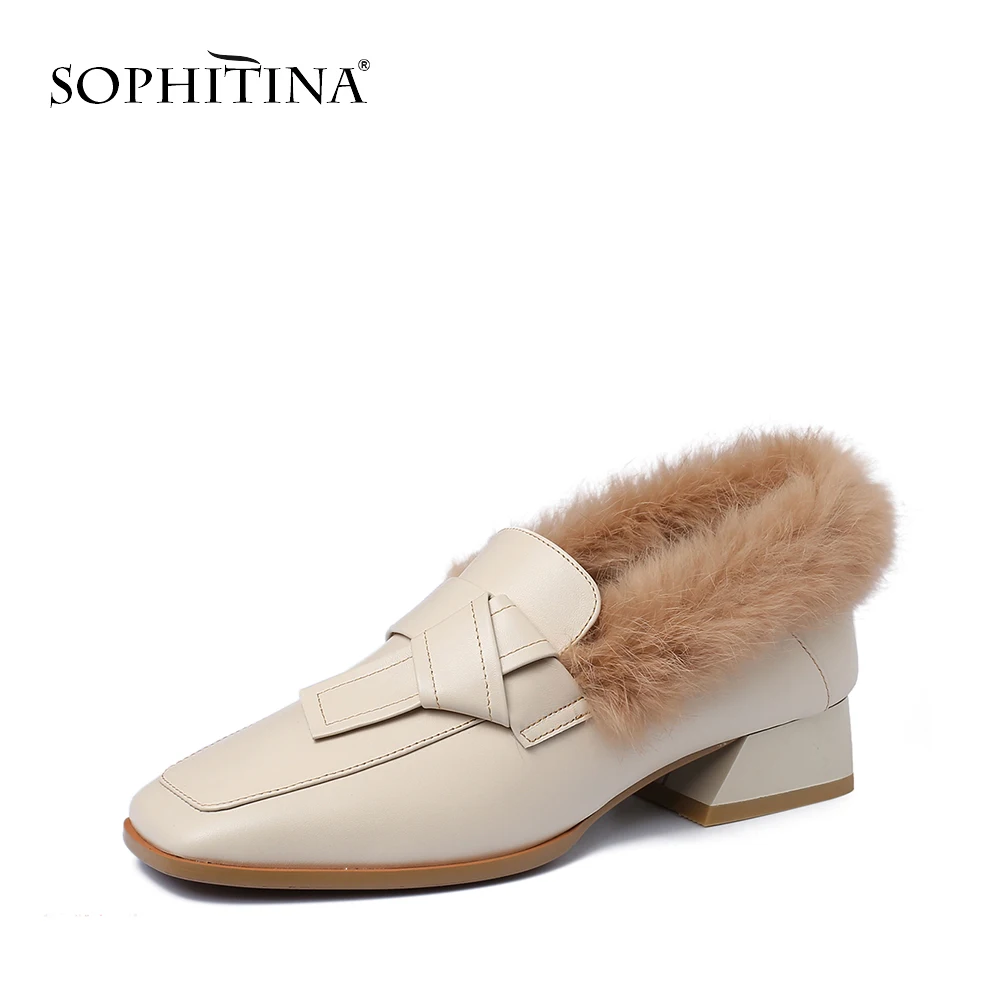 SOPHITINA/Новое поступление очень теплые женские туфли-лодочки из натуральной шерсти