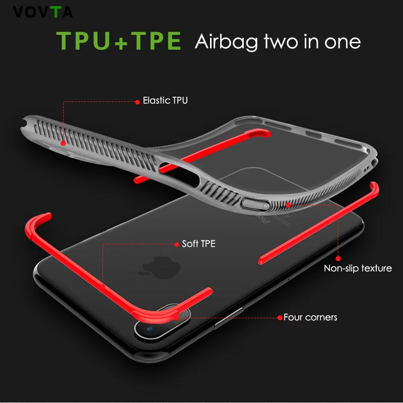 Модный противоударный чехол для iphone XR X XS Max прозрачный мягкий TPU 6 6s 7 8 plus