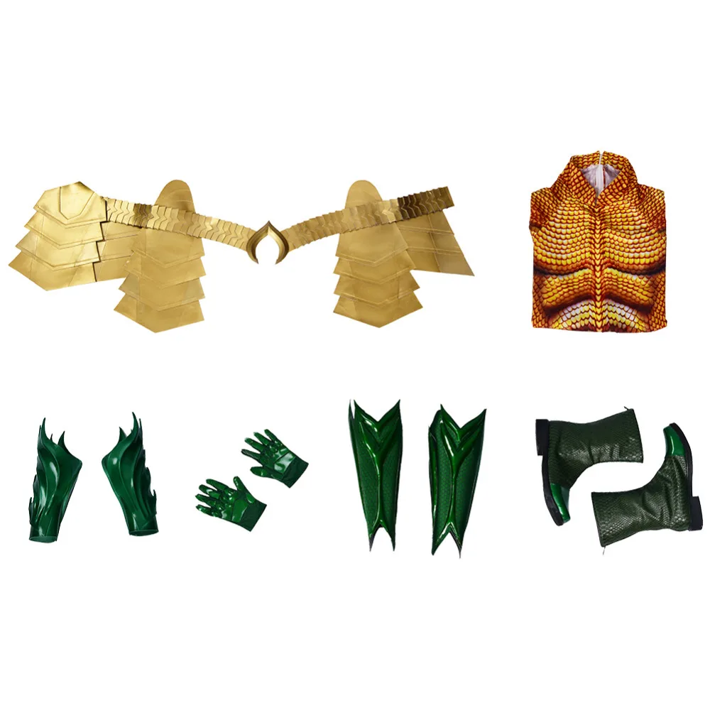 Фильм Лига Справедливости Косплей Артура Карри Аквамен косплей костюм супергероя аквамена ПОЛНЫЙ КОМПЛЕКТ Хэллоуин карнавальные костюмы