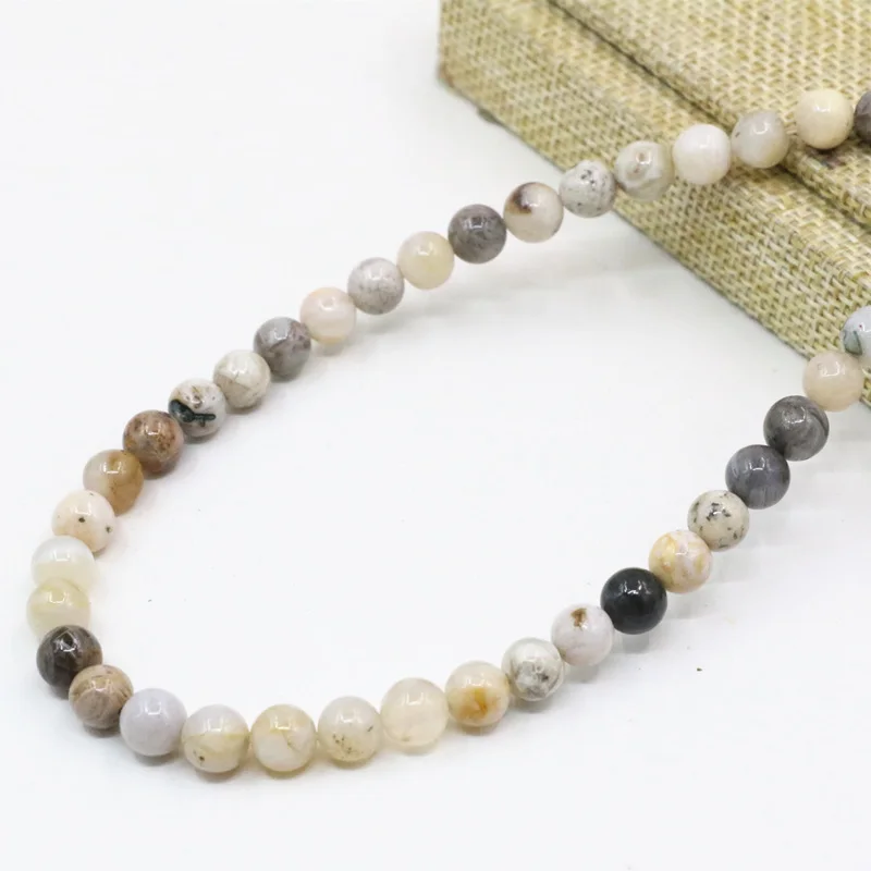 Multicolor bamboo leaf agates natural stone jaspers onyx 6mm 8mm 10mm round loose spacers beads diy jewelry findings 15&quot B3473 |