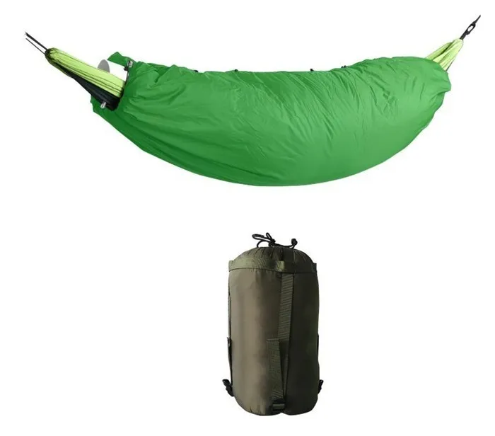 light green Ультралегкий гамак, теплое одеяло, хлопковый спальный мешок, одеяло для кемпинга, альпинизма, камуфляж, армейский зеленый, для 0-15 градусов - Цвет: light green