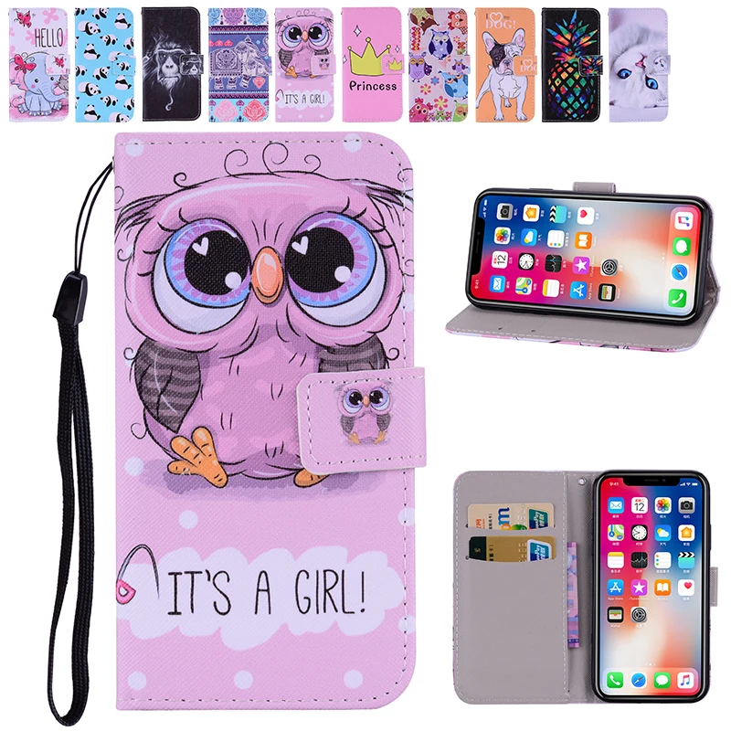 Флип чехол для Apple iphone 5 5s 6 6s 7 8X6 plus 7plus 8plus XR Xs Max мягкий телефона кожаный защитный