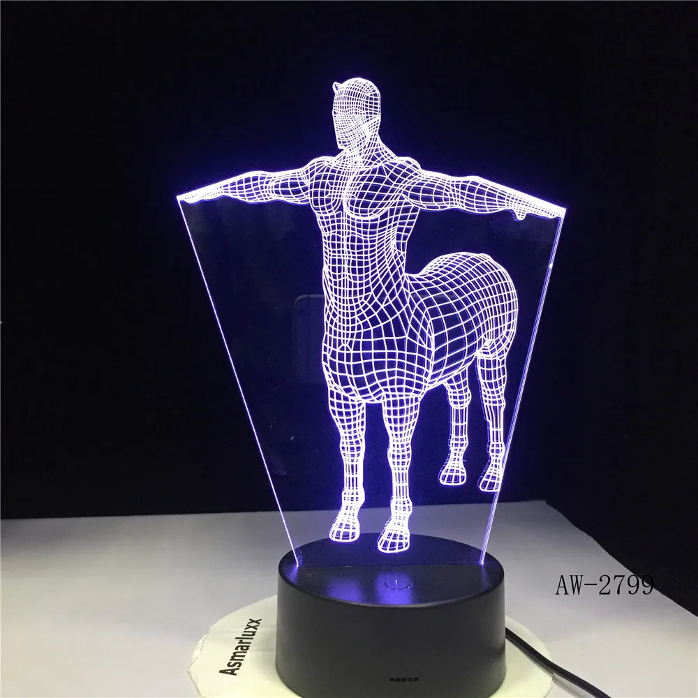 3D Светодиодная настольная лампа изменение градиента модная светодиодная Ночная