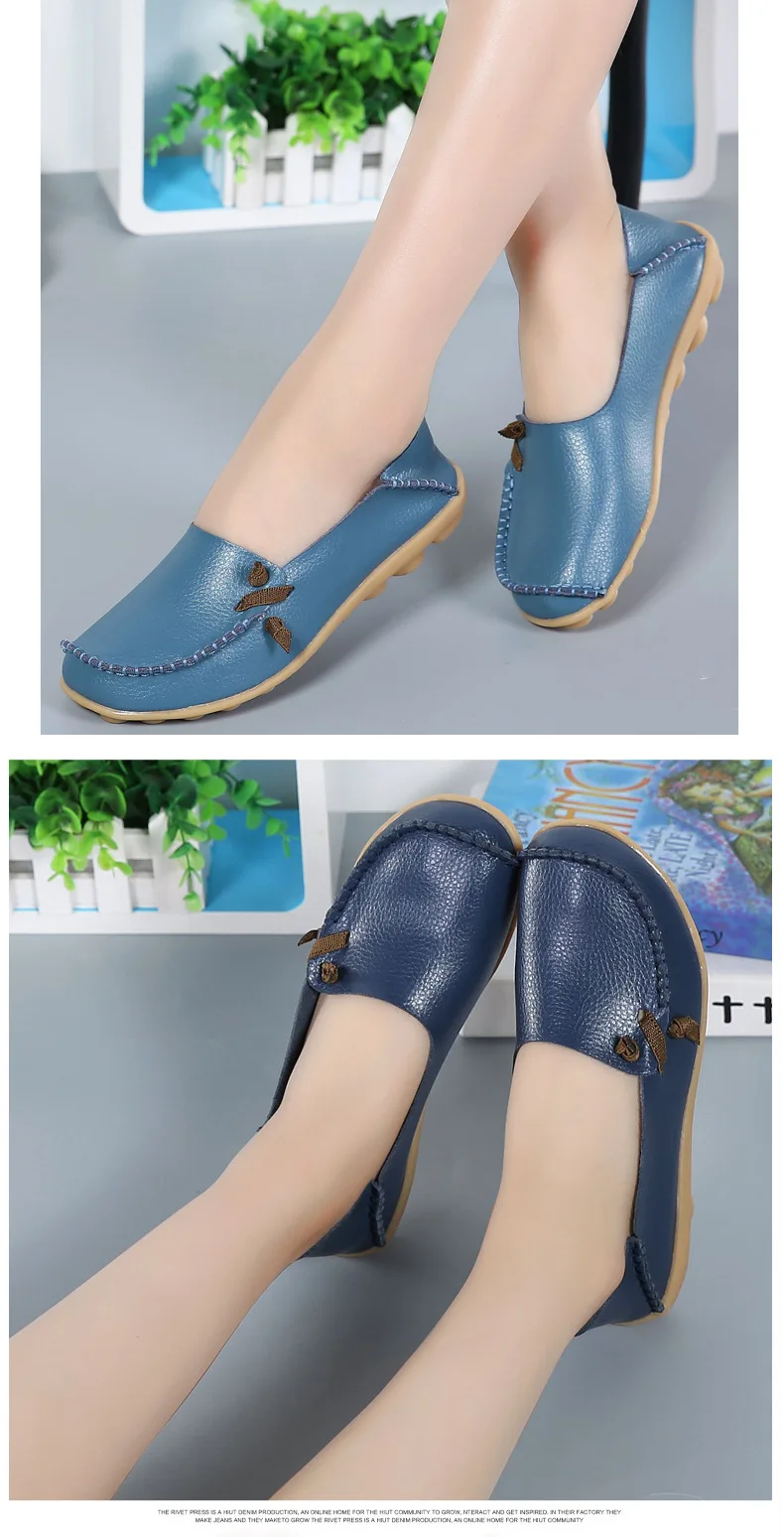 Обувь из натуральной кожи; женская обувь на плоской подошве; мокасины; zapatos mujer; лоферы из мягкой кожи; женская повседневная обувь на плоской подошве; большие размеры 35-44