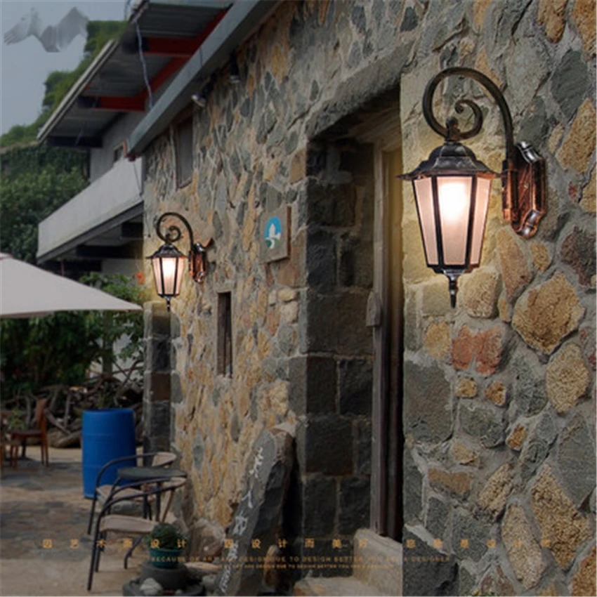 Vintage Sconce LED Lights iron Wall Lamp Aisle Garage Outdoor Nordic retro glass wall lamp lighting | Лампы и освещение