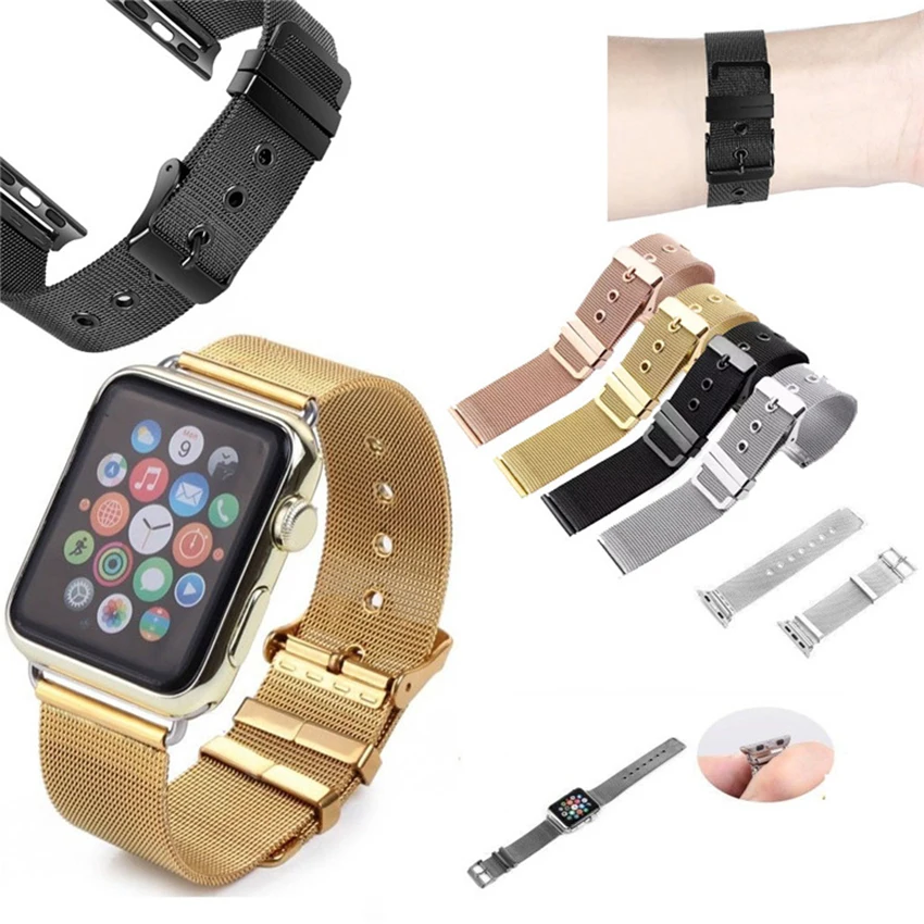 Миланская петля для Apple Watch серии 4 3 2 1 сменный Браслет ремешок из нержавеющей