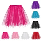 Женская плиссированная юбка-пачка средней длины, эластичная трехслойная бальная юбка принцессы для танцев, 1 шт., 10Feb, 12