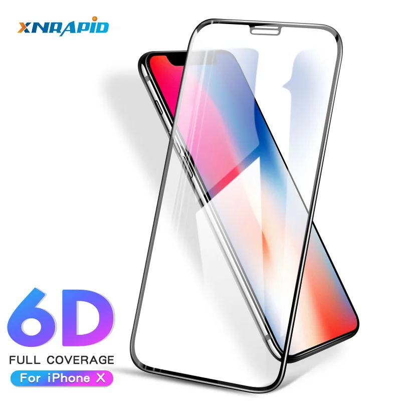 6D полное покрытие краев закаленное стекло для iPhone X XS XR Защитное экрана 8 6 6S 7 Plus