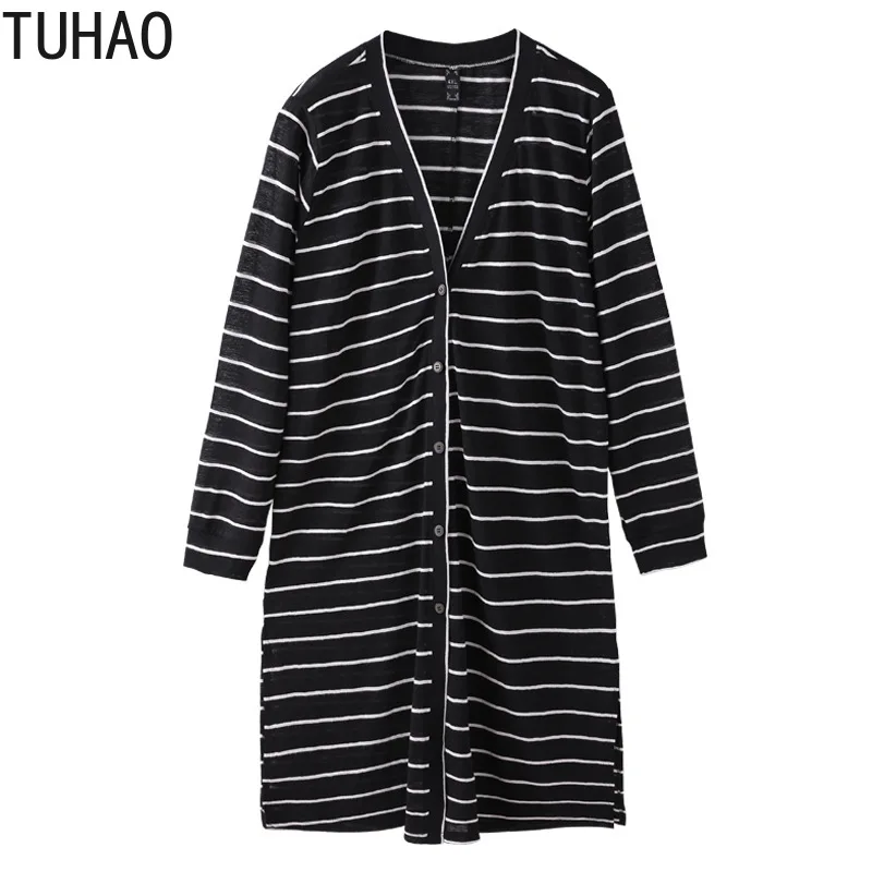 Женский трикотажный тренчкот TUHAO размера плюс 10XL 8XL 6XL женские пальто среднего