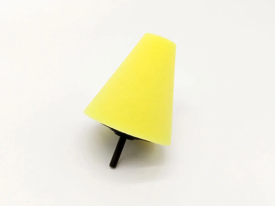 Yellow 1PC Wheel Hub Polish Buffing Shank Polishing Sponge Cone Metal Foam Pad Car 6MM - Цвет: Yellow 1PC