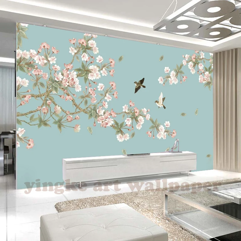 

Photo Wallpaper 3d Stereo Chinese Flowers Birds Mural Bedroom Living Room New Design Texture Wallpaper Papel De Parede Floral 3D
