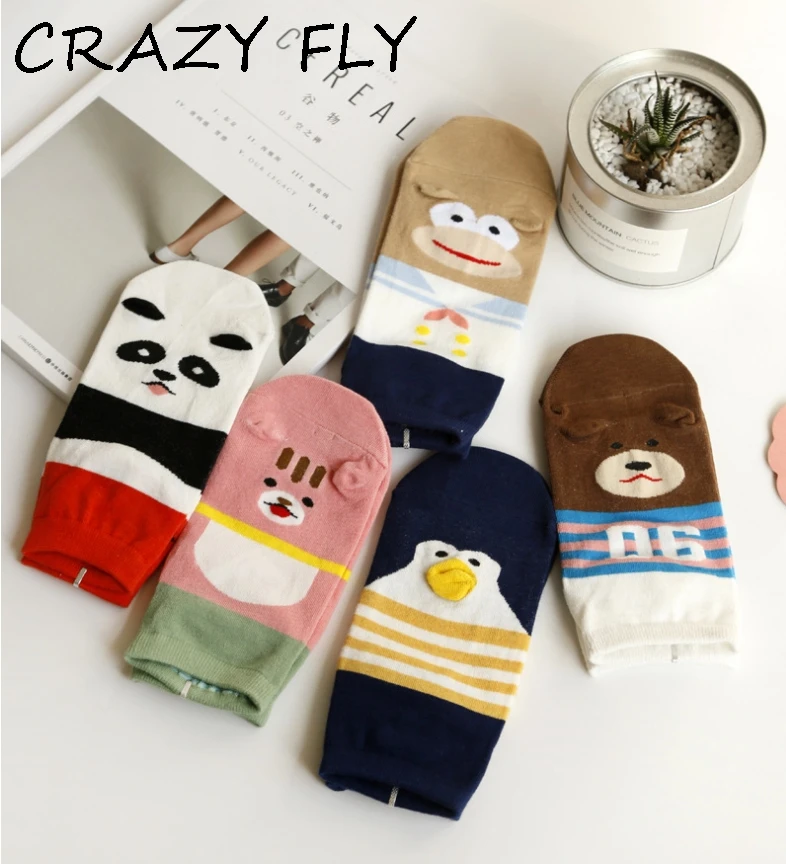 Магазин Crazy Fly новые модные милые носки с рисунками женские осенне зимние