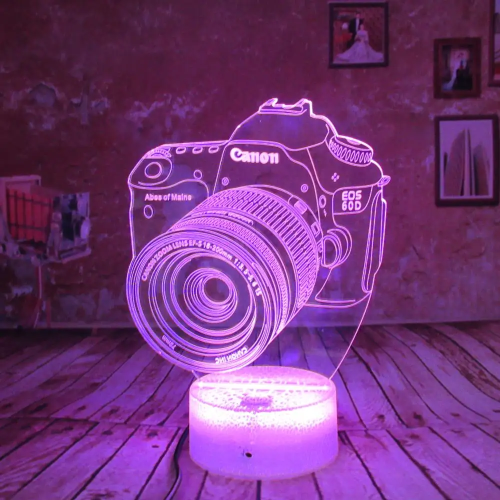 3D лампа для камеры подарок акриловый стол ночник мебель декоративные красочные 7