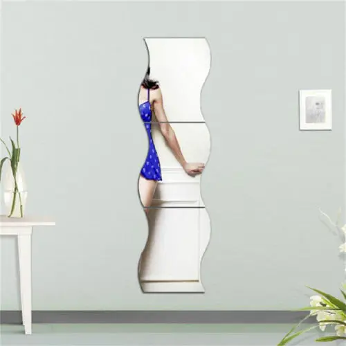 Съемные 3D Волнистые клейкие акриловые зеркальные DIY домашние настенные наклейки