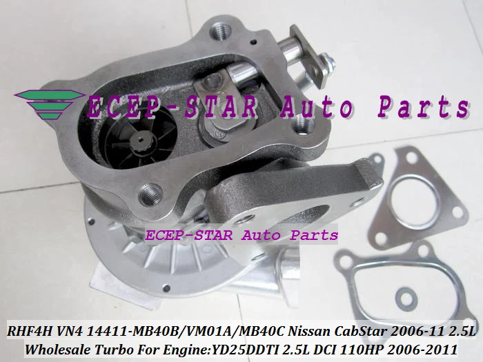 Бесплатная доставка RHF4H VN4 14411 MB40B MB40C VM01A Турбокомпрессор Для NISSAN CabStar 06 11 Navara D22